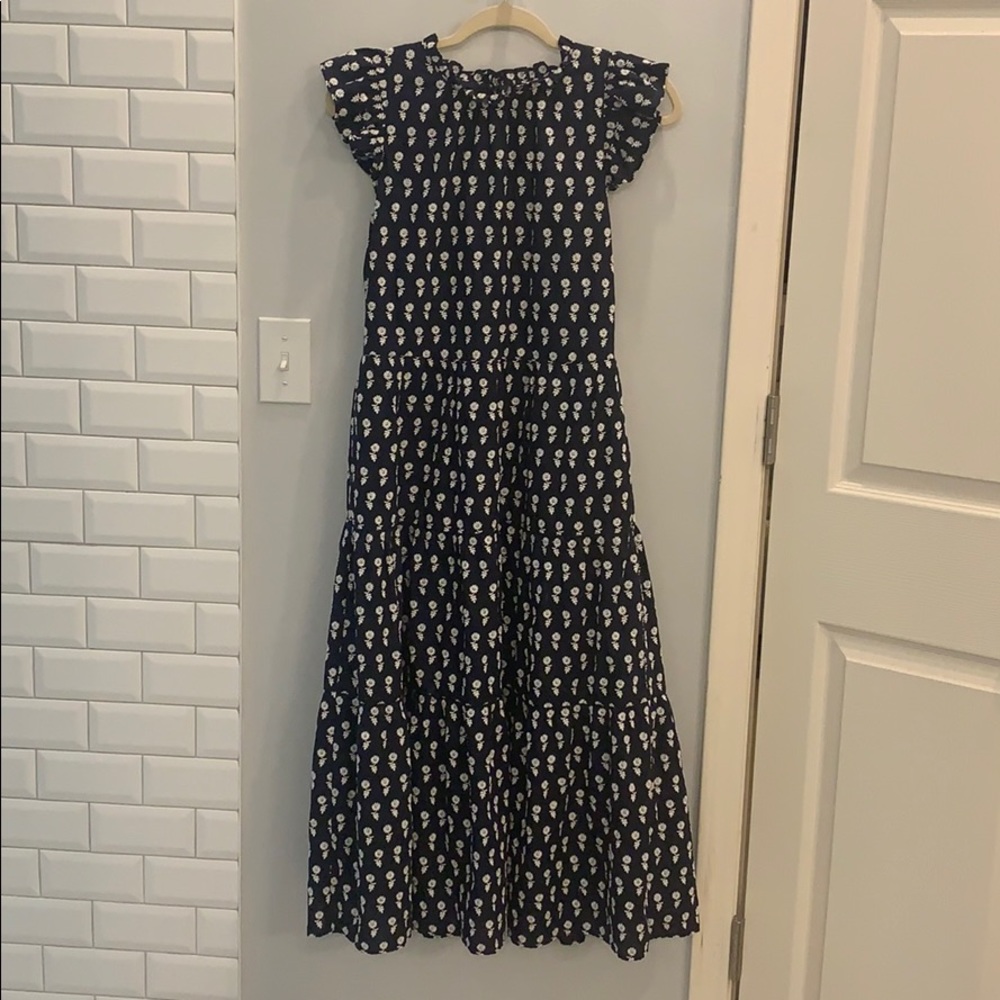 J Crew Tiered cotton voile dress with sunflowers